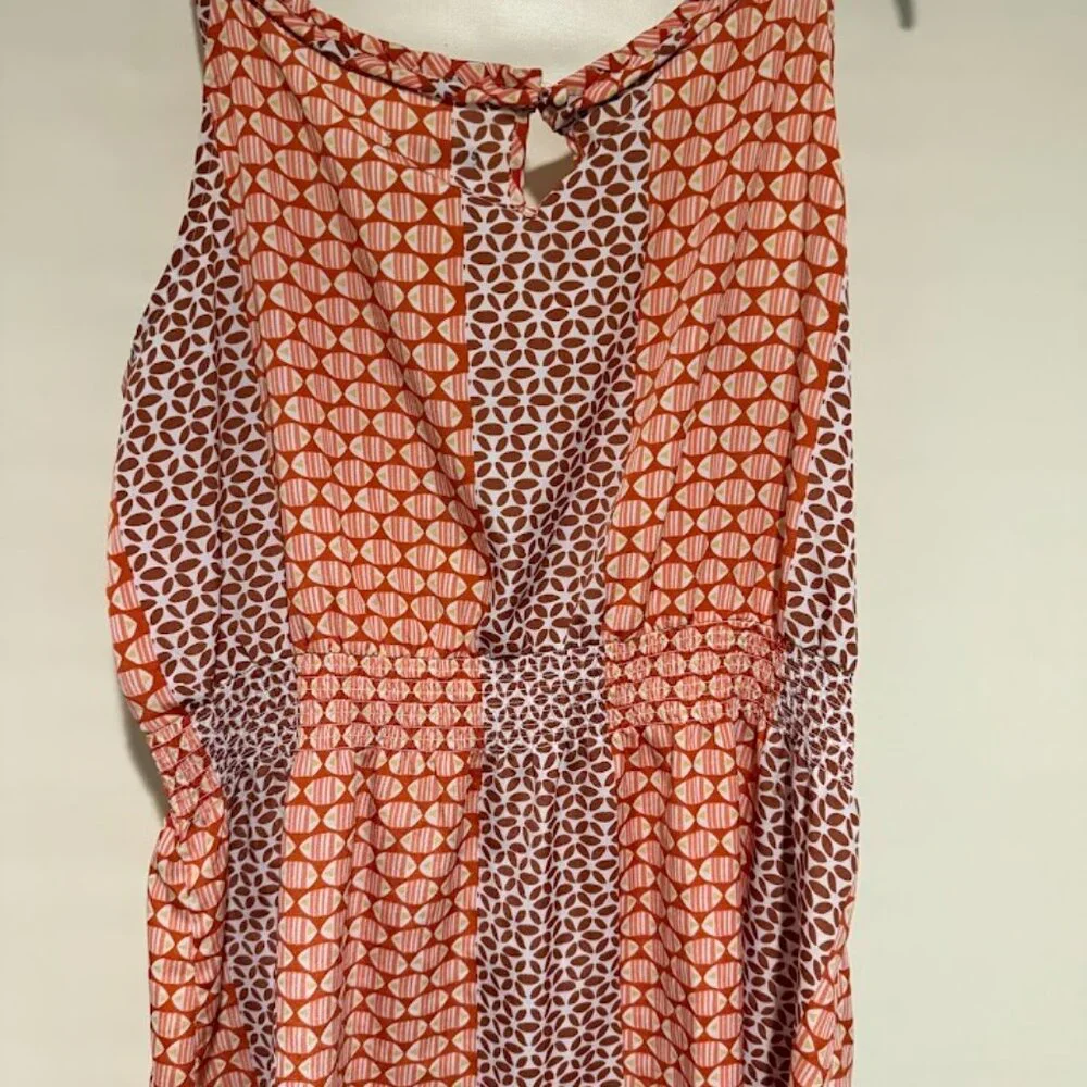 Gap Rust and Brown Patterned Sun Dress, Knee length Size XXL